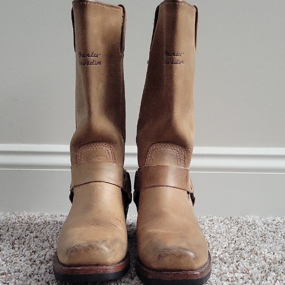 Harley Davidson Tan Leather Boots